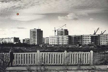 Фотография. Сегежа. Строительство южного микрорайона со стороны ул. Владимирской. 1970 г.