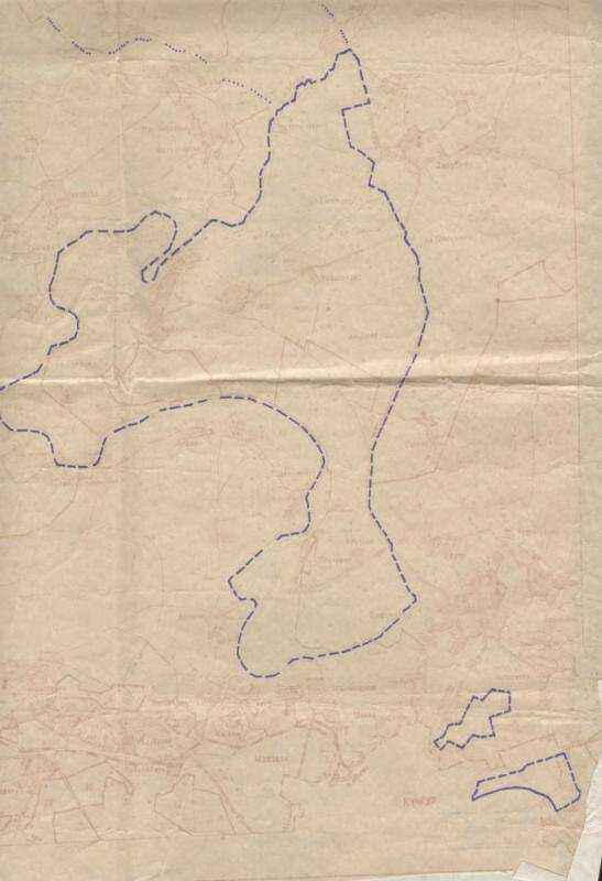 Документ. Карта-схема с указанием мест охраны природы в Кунгурском районе, выполнена Леонидом Николаевичем Лелюховым.