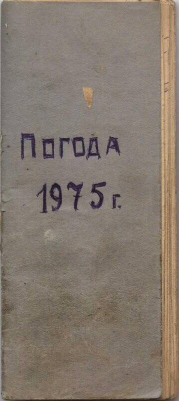 Дневник наблюдения погоды на 1975 г. Неклюдова Ивана Александровича
