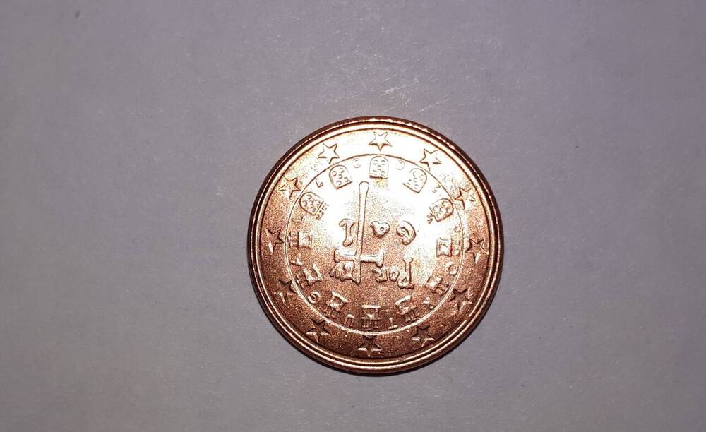 Монета. 1 евро цент(euro/cent) , 2007 г., Португалия
