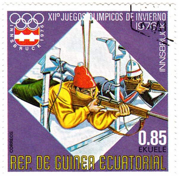 Марка почтовая, гашеная. XII Олимпийские игры Инсбрук 1976 г.