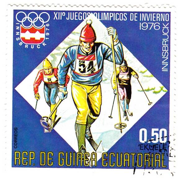 Марка почтовая, гашеная. XII Олимпийские игры Инсбрук 1976 г.