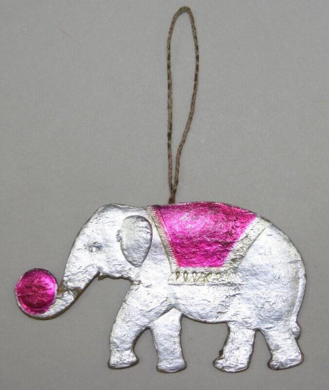 Игрушка елочная картонажная из серии «Цирк». Слон