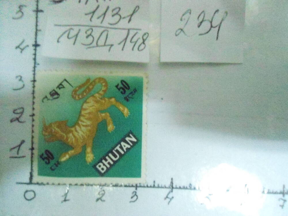 Почтовая марка.  50. BHUTAN.