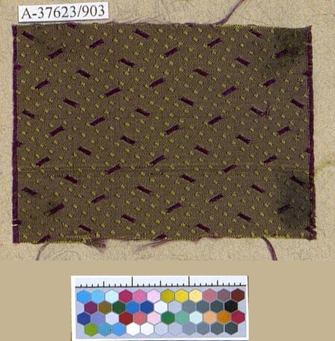 Альбом № CXXXVI с 1169 образцами шелковых и полушелковых тканей с тканым узором. Образец ткани из альбома.