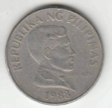 Монета 1 писо 1988 г. Филиппины.