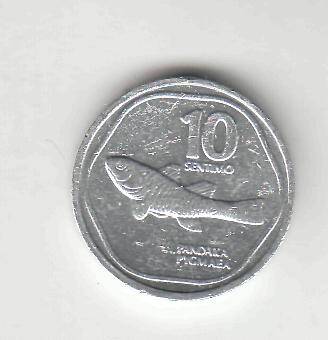 Монета 10 сентимов 1990 г. Филиппины.