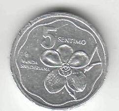 Монета 5 сентимов 1990 г. Филиппины.