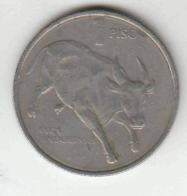 Монета 1 писо 1990 г. Филиппины.