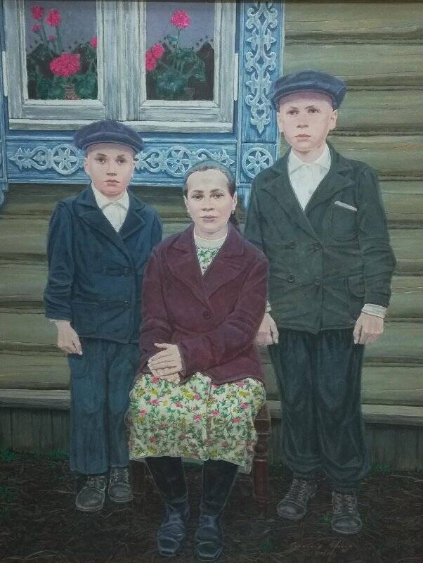 Картина. «Май, 1945 год. Ожидание отца и мужа». Из Серии «Мой семейный альбом»