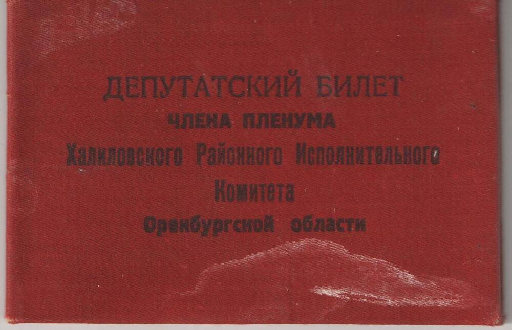 Билет депутатский № 17 на имя Барыкина Никифора Ивановича