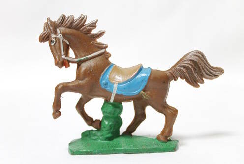 Игрушка «Гнедой конь с синим чепраком».