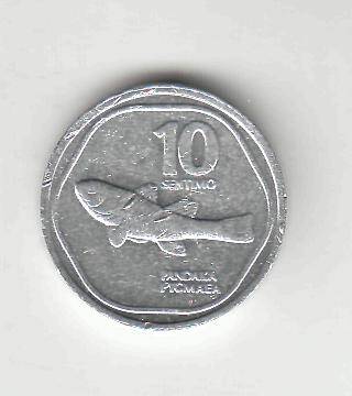 Монета 10 сентимов 1994 г. Филиппины.