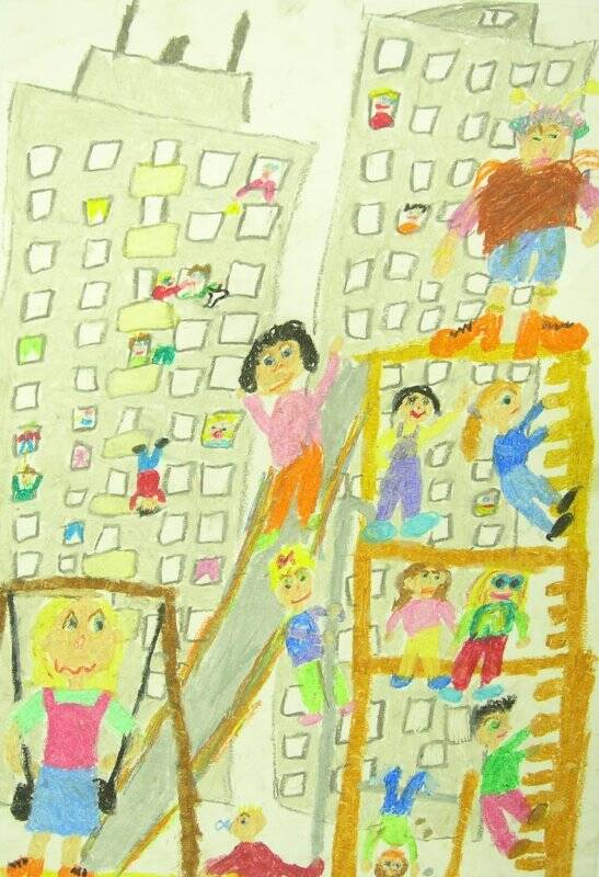 Детский рисунок. Дон Камилло. Из серии детских работ из Вольфсбурга.
