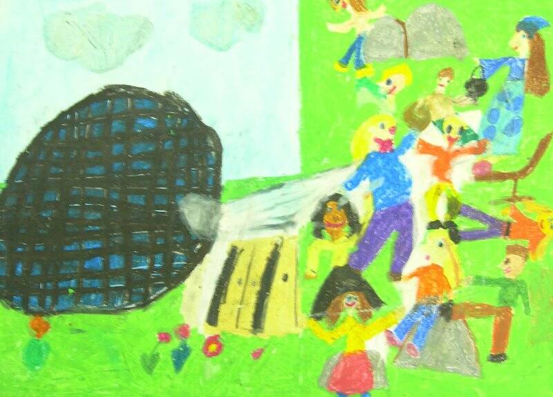 Детский рисунок. В планетарии. Из серии детских работ из Вольфсбурга.