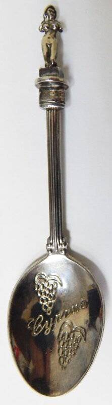 Ложка сувенирная «Cyprus» (Кипр) из металла серебристого цвета, на ручке объемная фигурка девушки русалки.