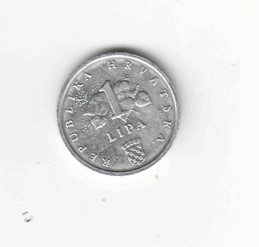 Монета 1 липа. 1993 год. Хорватия.
