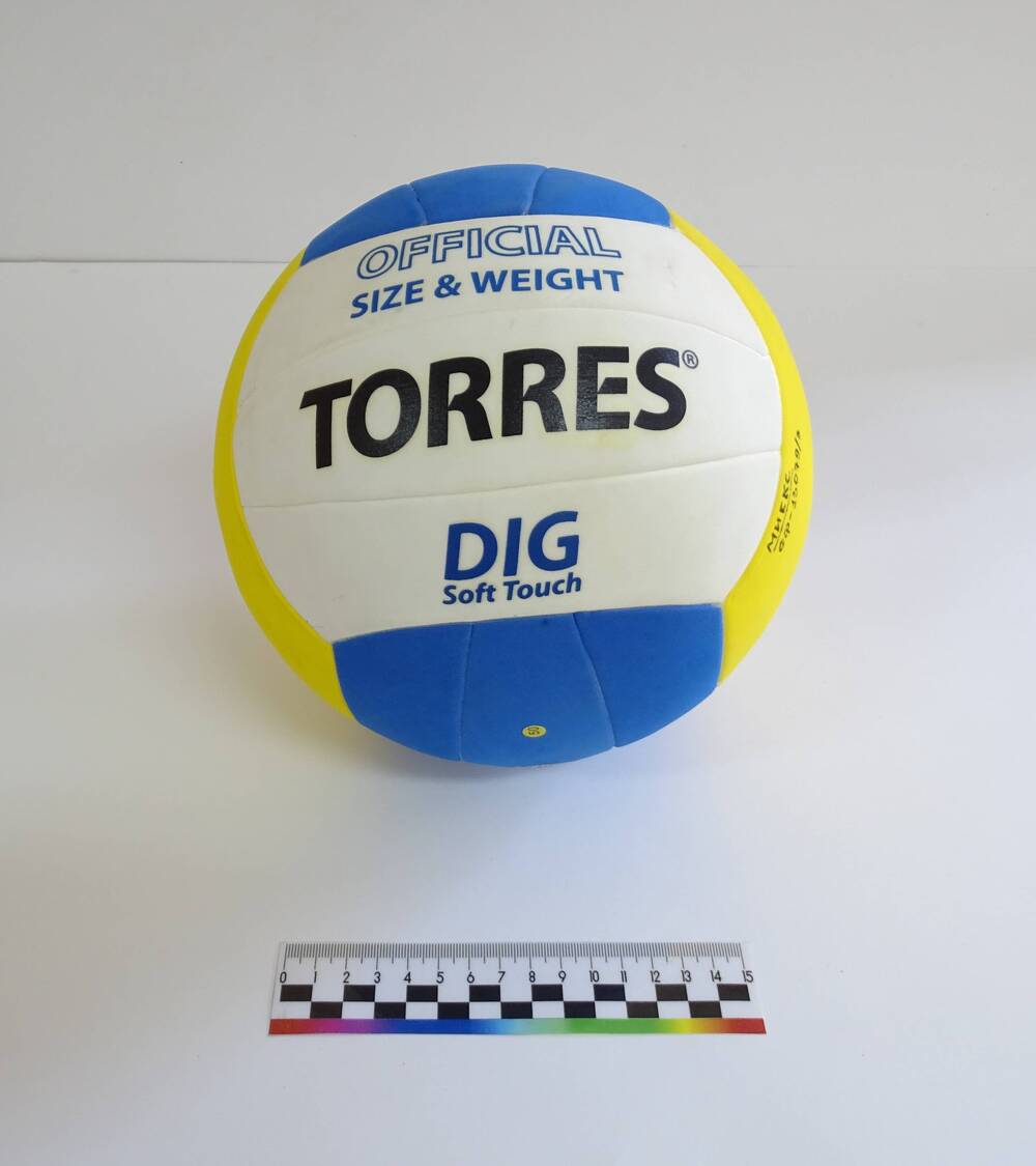 Мяч волейбольный «TORRES» с автографом Д. Ильиных из микрофибры, 2012 год.