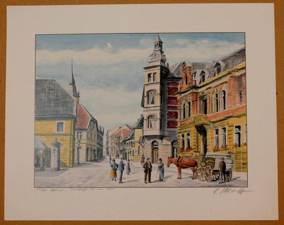Ратинген, улица города в 1900 году.