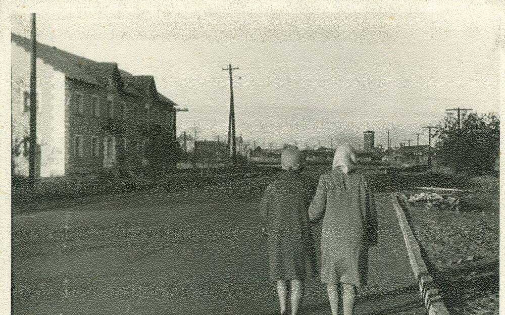 Фото черно-белое, видовое Город Печора, улица Привокзальная, Коми АССР, 1970 г.