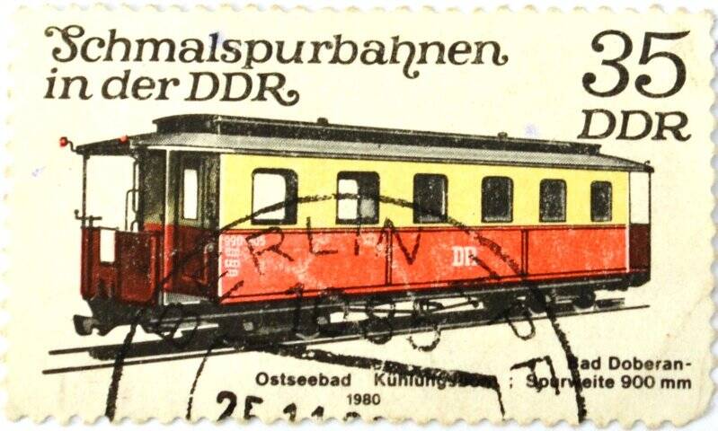 Почтовая марка (ГДР) «Schmalspurbahnen in der DDR» (»Узкоколейная железная дорога ГДР»)