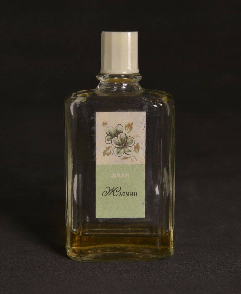 Флакон парфюмерный с духами «Жасмин» из прозрачного бесцветного стекла