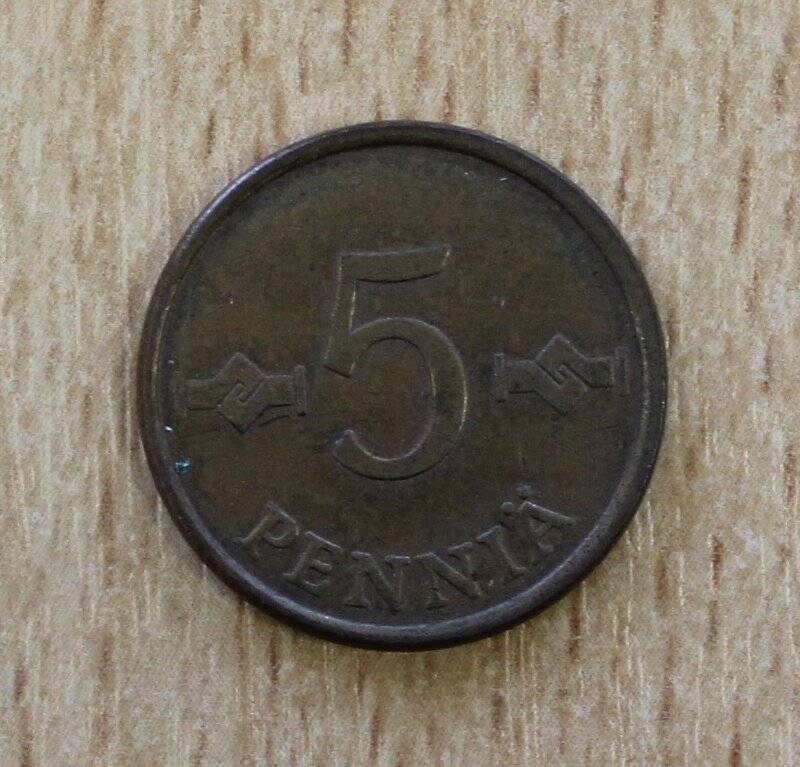 Монета. 5 пенни.