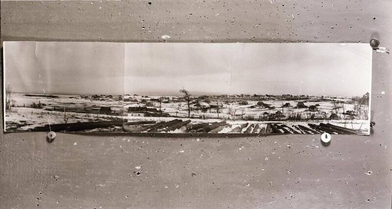 Фотонегатив видовой. Панорама Пиванских лесозаготовок, 1933 г.