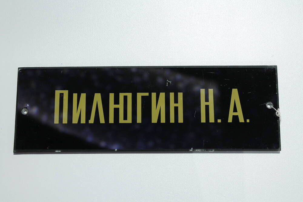 Табличка на двери кабинета Н.А. Пилюгина.