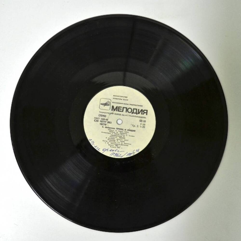 Грампластинка-гигант с записью мюзикла Принц и нищий (комплект из двух пластинок)