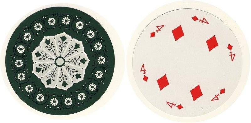 Четвёрка бубен из колоды карт игральных круглых