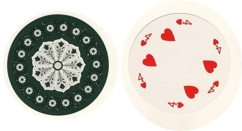 Четвёрка червей из колоды карт игральных круглых