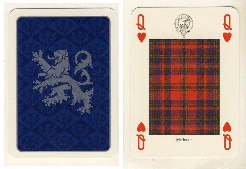 Дама червей из колоды карт игральных Кланы и клетчатые шерстяные ткани Шотландии