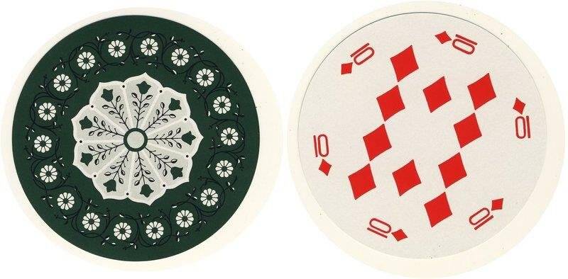 Десятка бубен из колоды карт игральных круглых