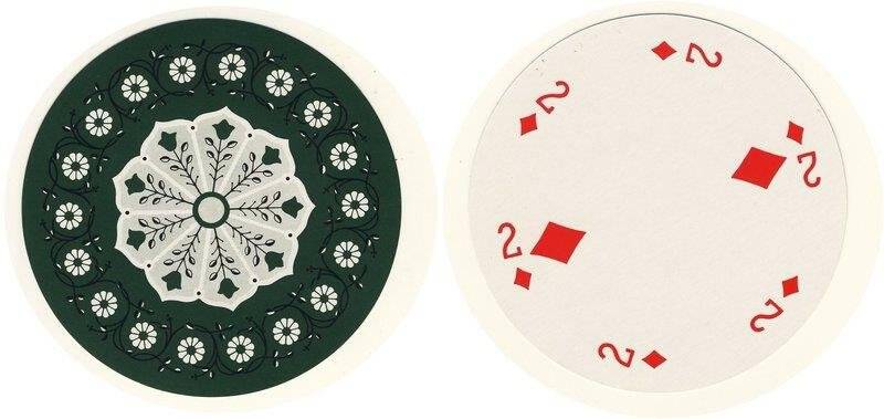 Двойка бубен из колоды карт игральных круглых