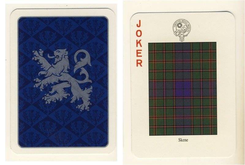Джокер из колоды карт игральных (образовательные )Кланы и клетчатые шерстяные ткани Шотландии