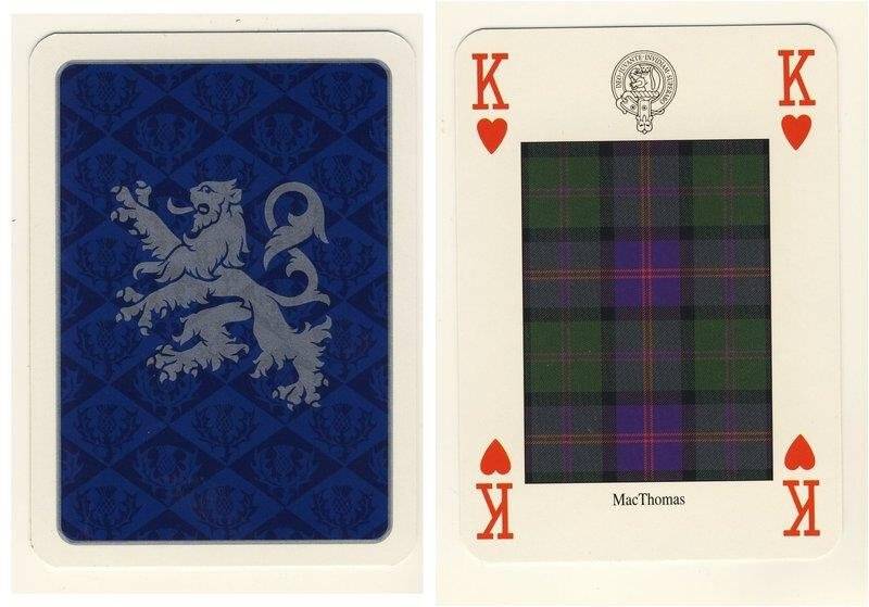 Король червей из колоды карт игральных Кланы и клетчатые шерстяные ткани Шотландии