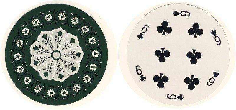Шестёрка треф из колоды карт игральных круглых