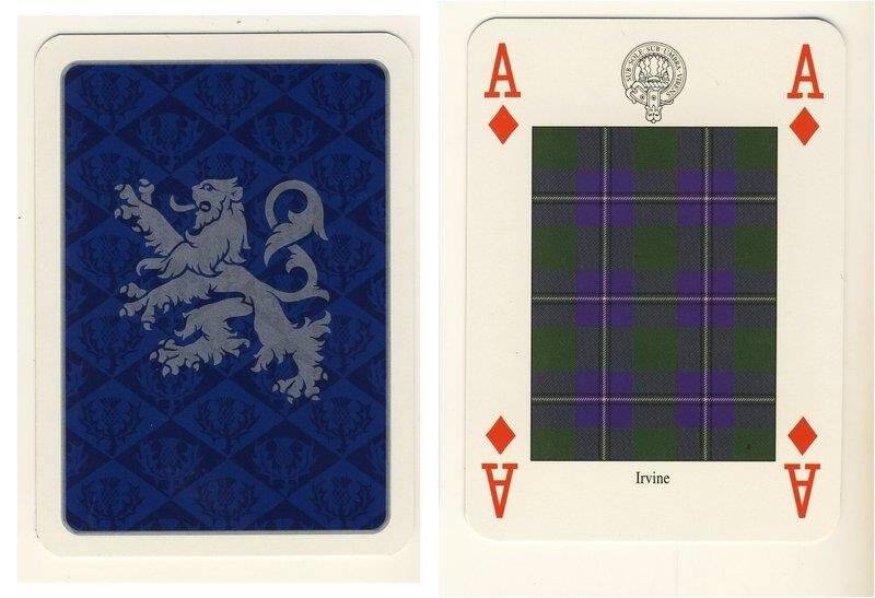 Туз бубен из колоды карт игральных Кланы и клетчатые шерстяные ткани Шотландии