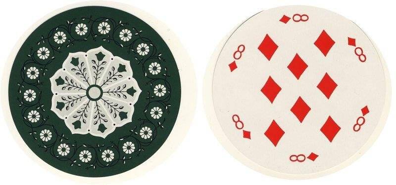 Восьмёрка бубен из колоды карт игральных круглых