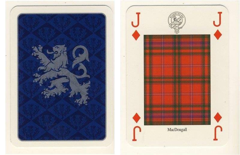 Валет бубен из колоды карт игральных Кланы и клетчатые шерстяные ткани Шотландии