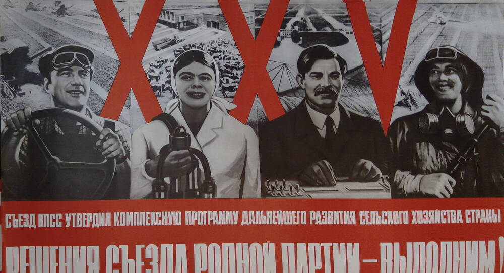 Плакат: «Решение съезда каждой партии – выполним»