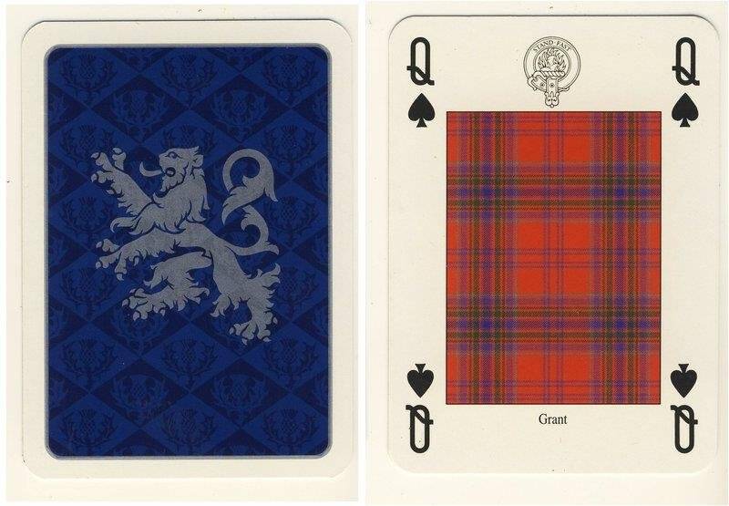Дама пик из колоды карт игральных Кланы и клетчатые шерстяные ткани Шотландии