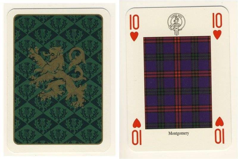Десятка червей из колоды карт игральных Кланы и клетчатые шерстяные ткани Шотландии