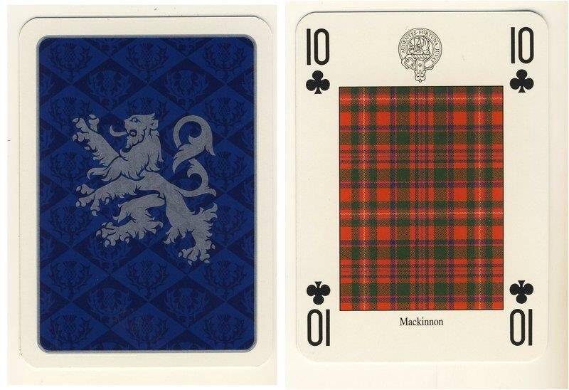 Десятка треф из колоды карт игральных Кланы и клетчатые шерстяные ткани Шотландии