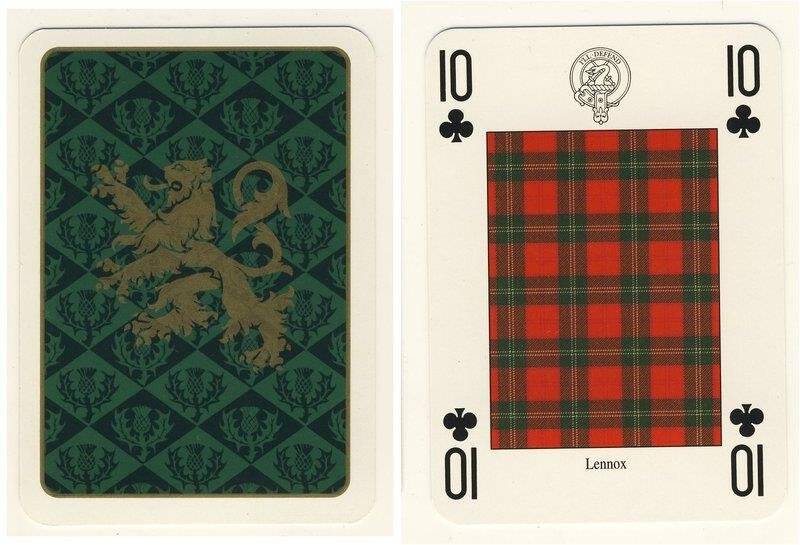 Десятка треф из колоды карт игральных Кланы и клетчатые шерстяные ткани Шотландии
