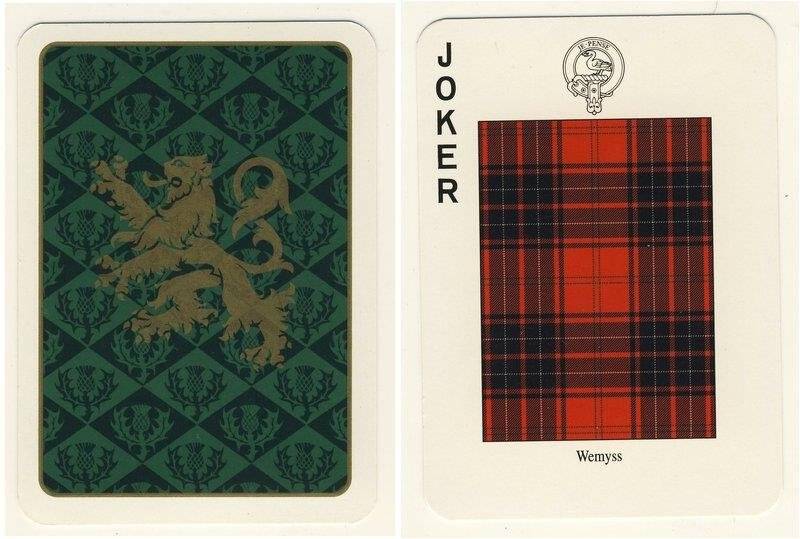 Джокер из колоды карт игральных Кланы и клетчатые шерстяные ткани Шотландии