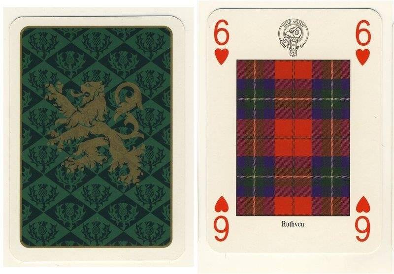 Шестёрка червей из колоды карт игральных Кланы и клетчатые шерстяные ткани Шотландии