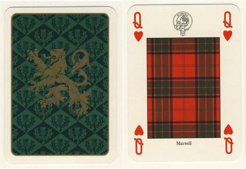 Дама червей из колоды карт игральных Кланы и клетчатые шерстяные ткани Шотландии