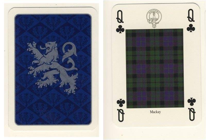 Дама треф из колоды карт игральных Кланы и клетчатые шерстяные ткани Шотландии
